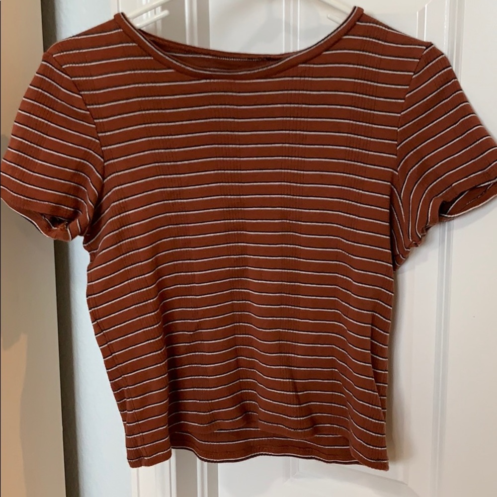Cropped stripe tee